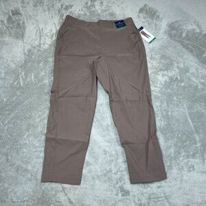 Modern Ambition High-Rise Travel Pants XL Recycled Nylon Blend Brown NWT 6570